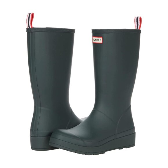 NEW HUNTER Womens Play Tall Rubber Rain Mud Boots Artic Moss Green Size 10 - Picture 2 of 7